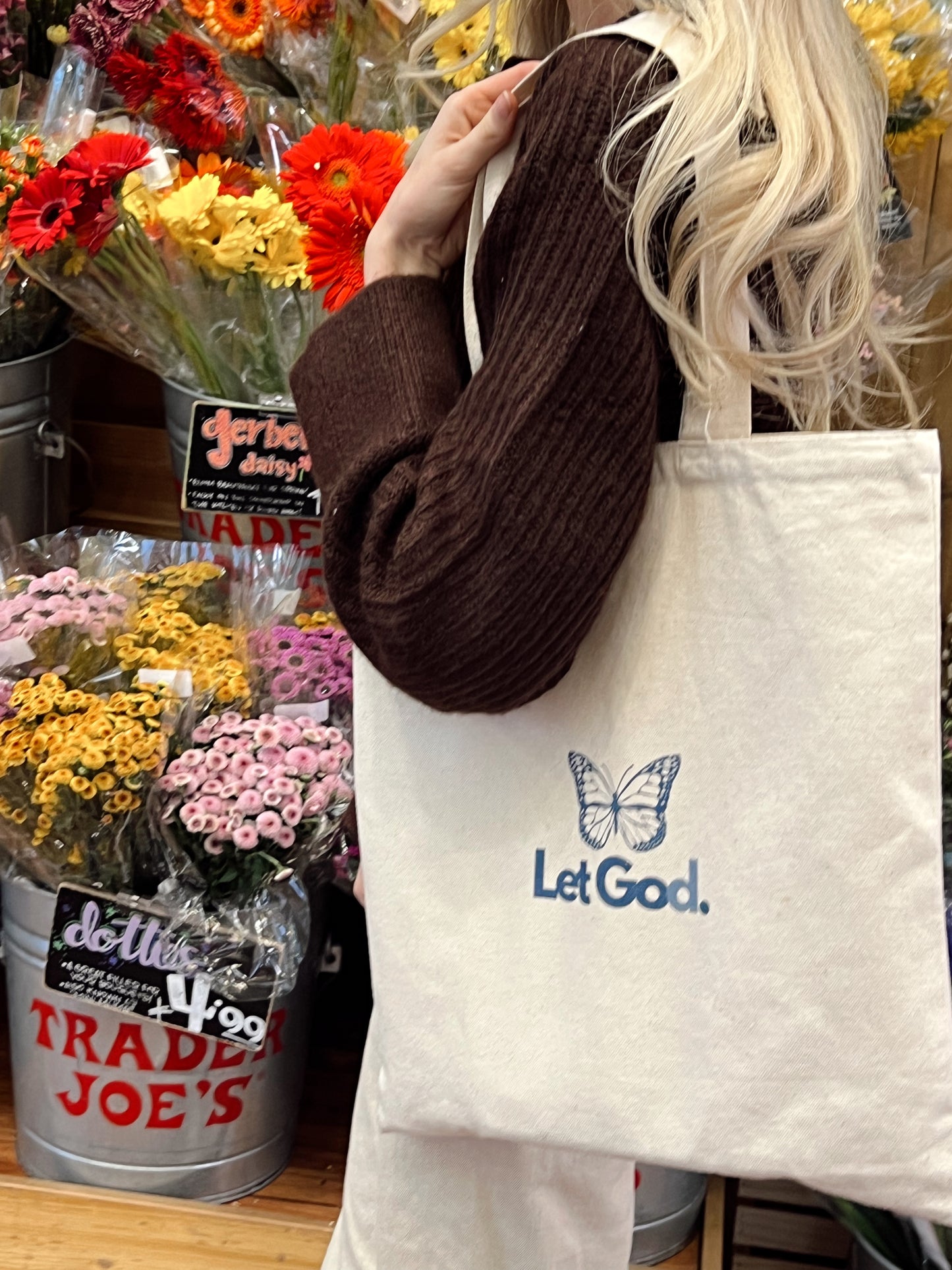 Let go, let God Butterfly Tote